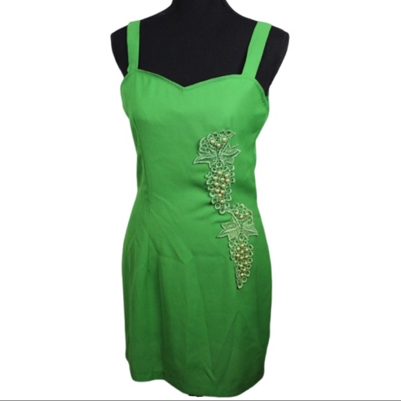 GREEN VINTAGE DRESS SET (2 PIECE) - Picture 3 of 8